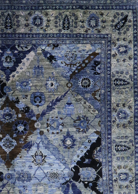 Checkered Azure Serapi 9' 1" x 12' 3"