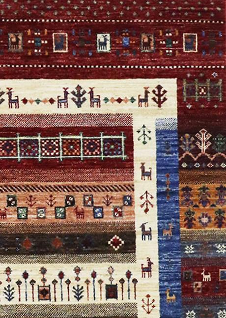 Stripped Sunset Gabbeh 3'3" x 5'1"