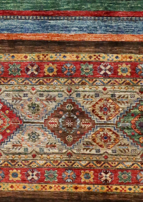 Multicolored Honeycomb Khorjin 3' 5" x 5' 2"