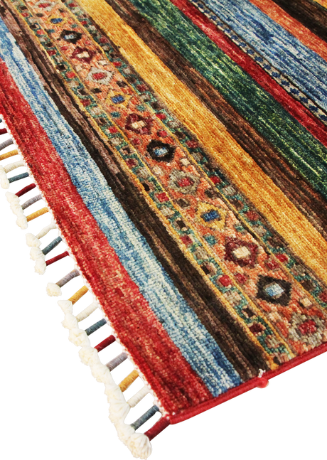 Multicolored Honeycomb Khorjin 3' 5" x 5' 2"