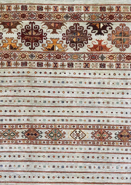 Geometric Beige Khorjin 5' 8" x 8'