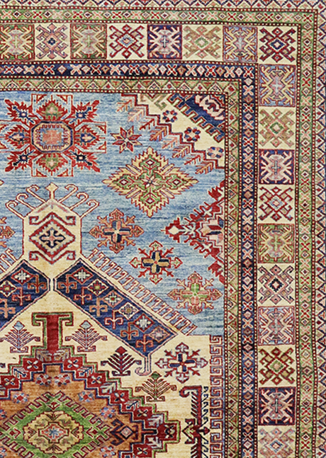 Aqua Blue Super Kazak 5'1" x 8'10"