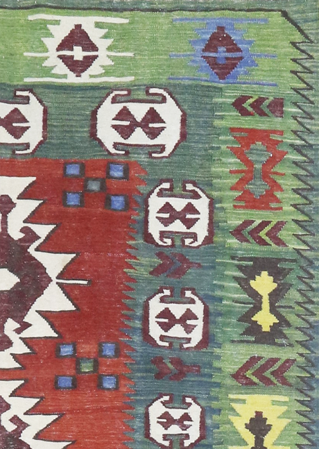 Geometric Forest Kilim 5'2" x 8'1"