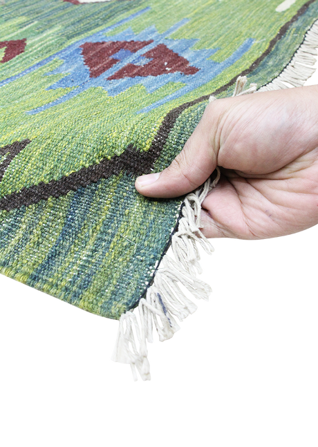 Geometric Forest Kilim 5'2" x 8'1"