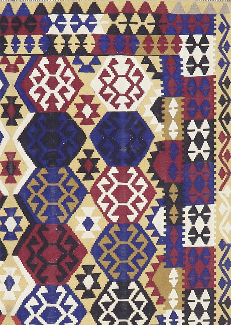 Multicolor Honeycomb Kilim 6'9" x 9'9"