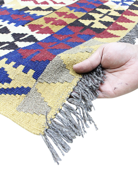 Multicolor Honeycomb Kilim 6'9" x 9'9"