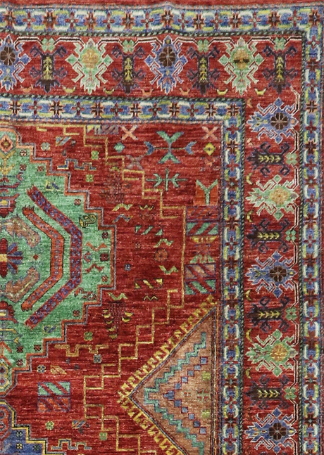 Geometric Scarlet Tribal 6'7" x 10'11"