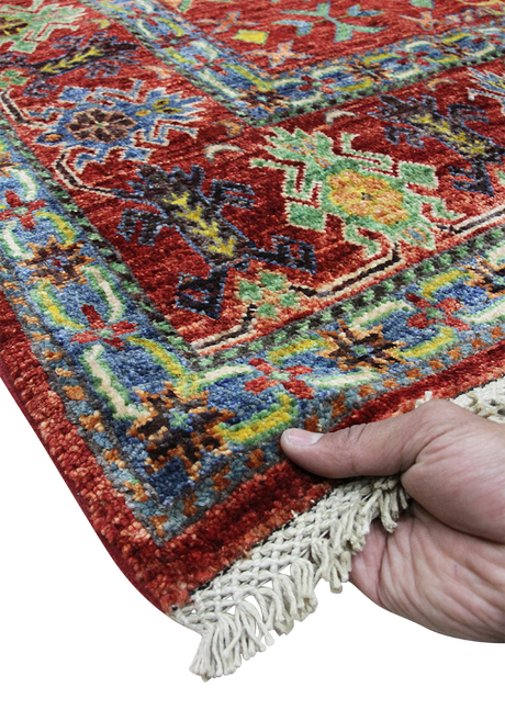 Geometric Scarlet Tribal 6'7" x 10'11"