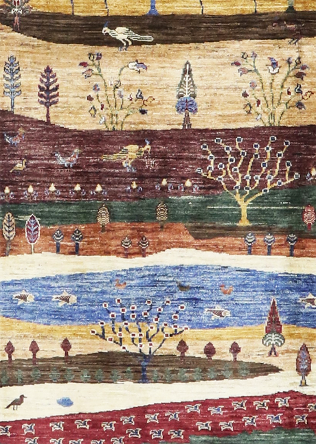Multicolored Forest Gabbeh 5'2" x 6'6"