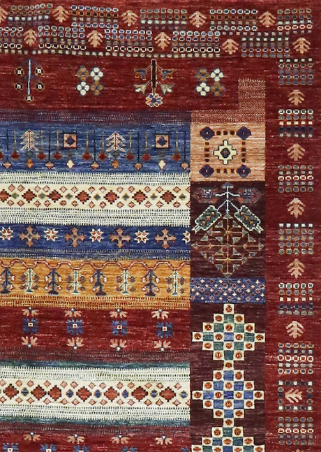 Geometric Ruby Tribal 5' 0" x 6' 7"