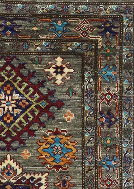 Earth Gray Super Kazak 2' 11" x 4' 5"