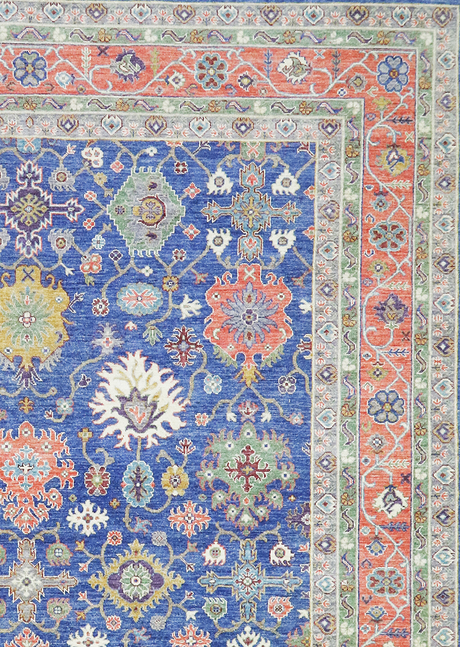 Floral Lapis Oushak 10' 2 x 13' 8"