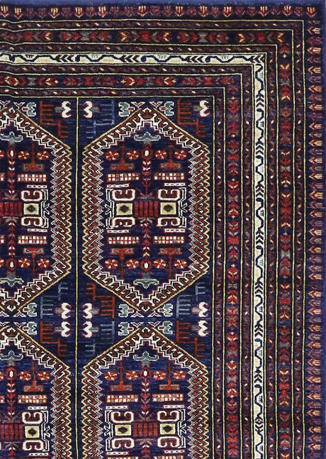 Geometric Navy Tribal 5'8" x 8'1"