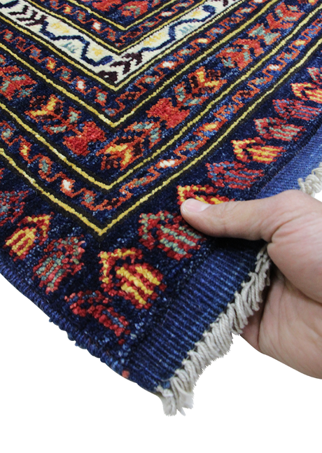 Geometric Navy Tribal 5'8" x 8'1"