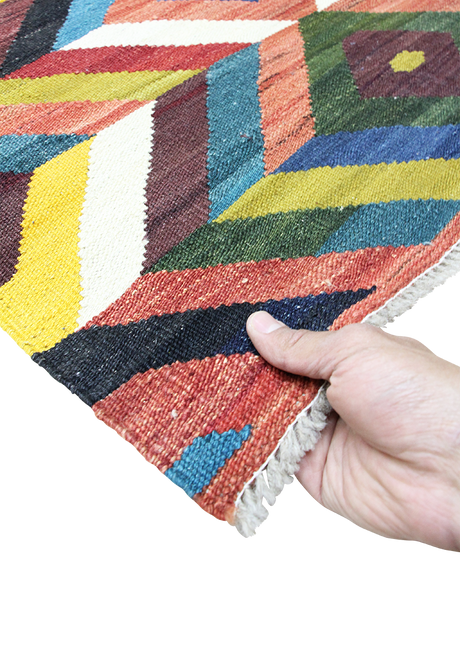 Striped Rainbow Kilim 2'9" x 13'0"