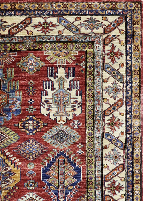Scarlet Red Super Kazak 4'11" x 6'6"