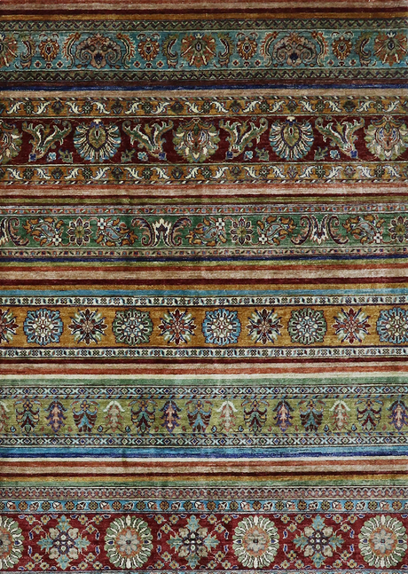 Linear Apple Green Khorjin 8'11" x 11'11"