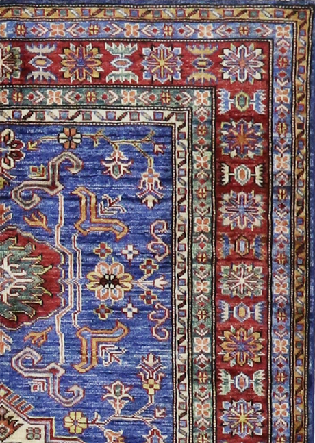 Brilliant Blue Super Kazak 4'1" x 6'1"
