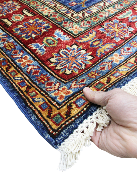 Brilliant Blue Super Kazak 4'1" x 6'1"