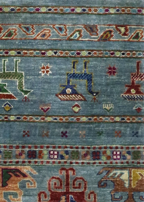 Turquoise Animal Design Khorjin 2'9" x 4'