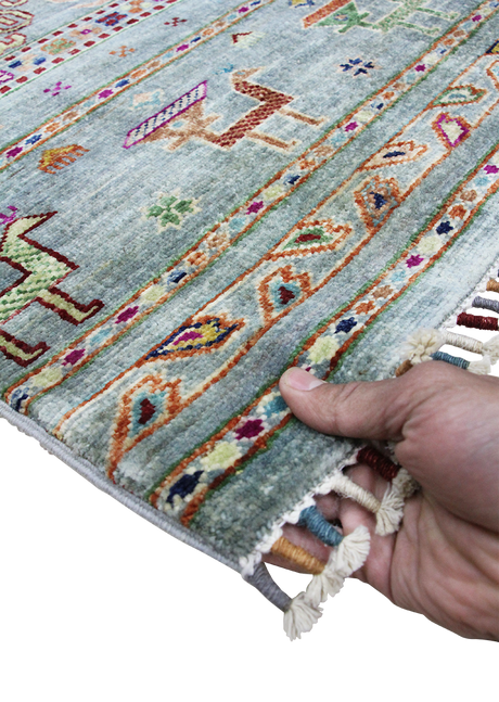 Turquoise Animal Design Khorjin 2'9" x 4'