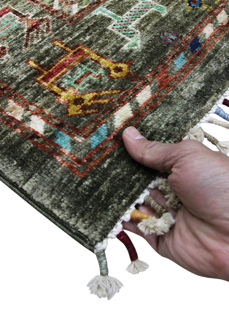 Nephrite Animal Design Khorjin 5'0" x 6'11"