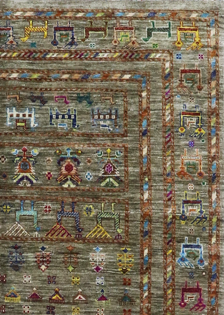 Cloud Gray Animal Design Khorjin 5'8" x 6'6"