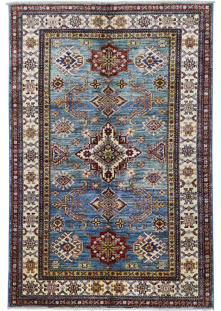 Geometric Azurite Super Kazak 4'0" x 6'0"