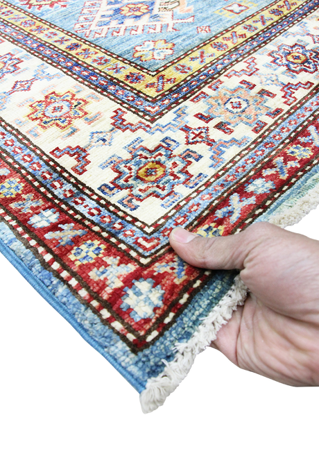 Geometric Azurite Super Kazak 4'0" x 6'0"