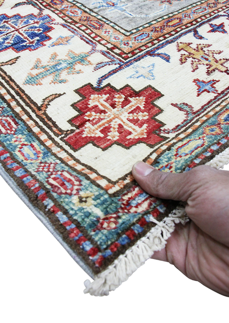 Geometric Graphite Super Kazak 5'0" x 6'8"