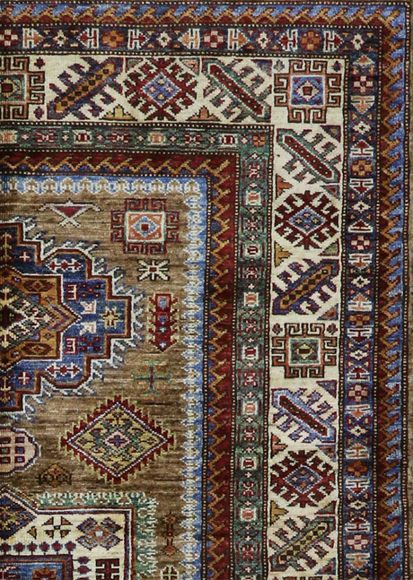 Geometric Mocha Super Kazak 4'2" x 6'1"