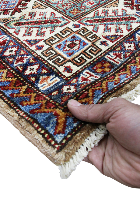 Geometric Mocha Super Kazak 4'2" x 6'1"