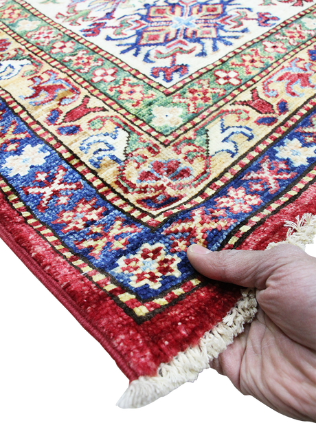 Geometric Burgundy Super Kazak 10'4" x 13'2"