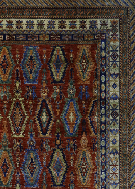 Geometric Burgundy Serapi 11'11 x 17'11"