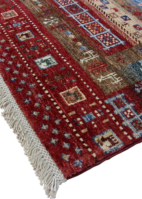 Ruby Geometric Gabbeh 2'8" x 10'