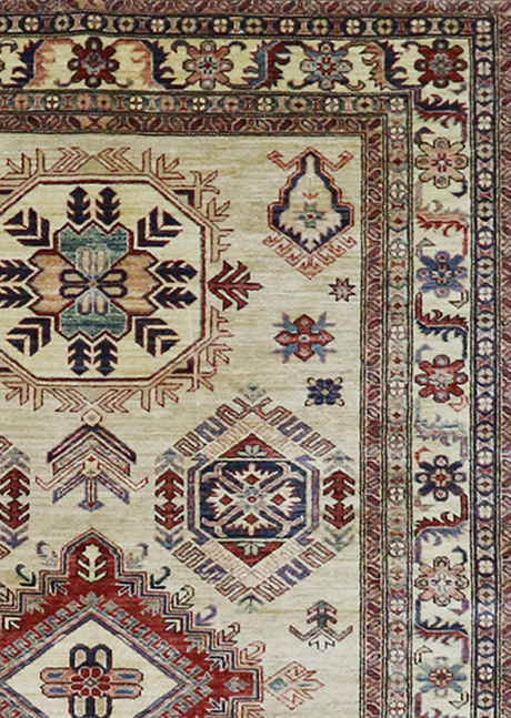 Ivory Medallion Super Kazak 4'11" x 7'10"
