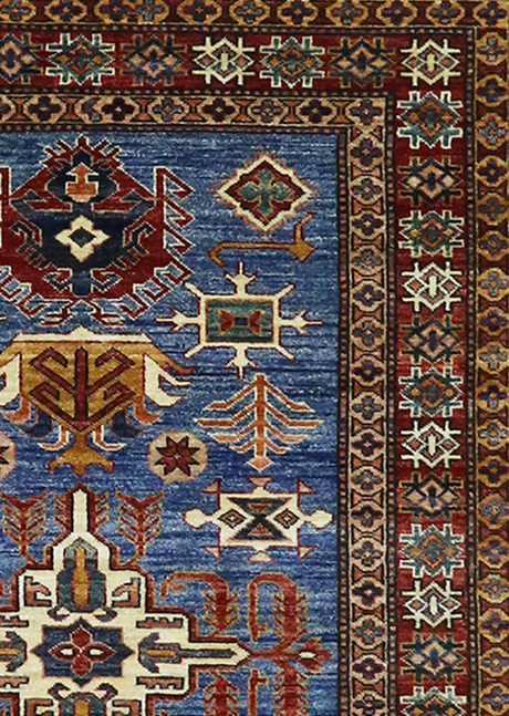 Ultramarine Blue Super Kazak 4'0" x 5'11"