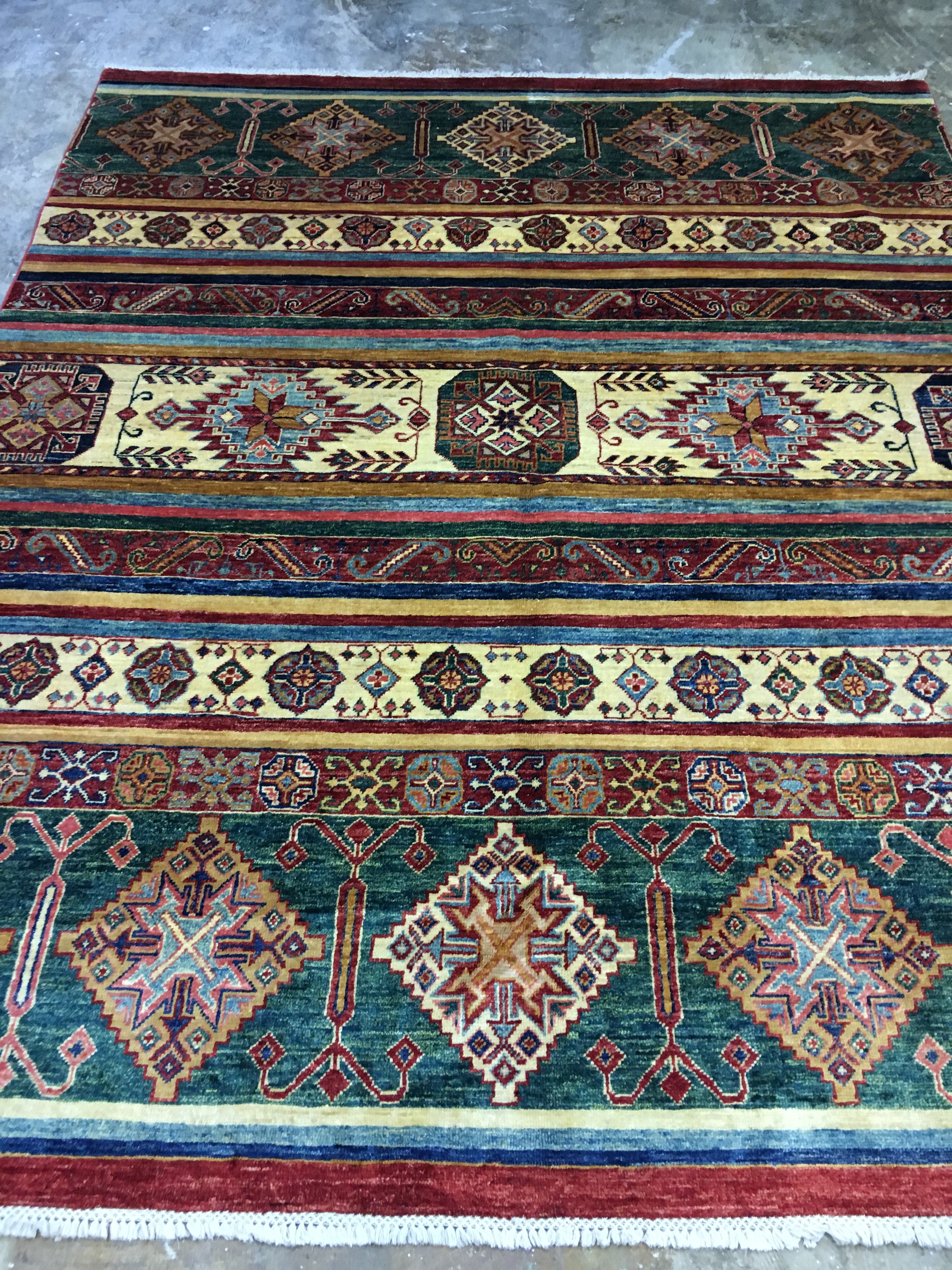 Geometric Emerald Khorjin 6'5" x 8'2"