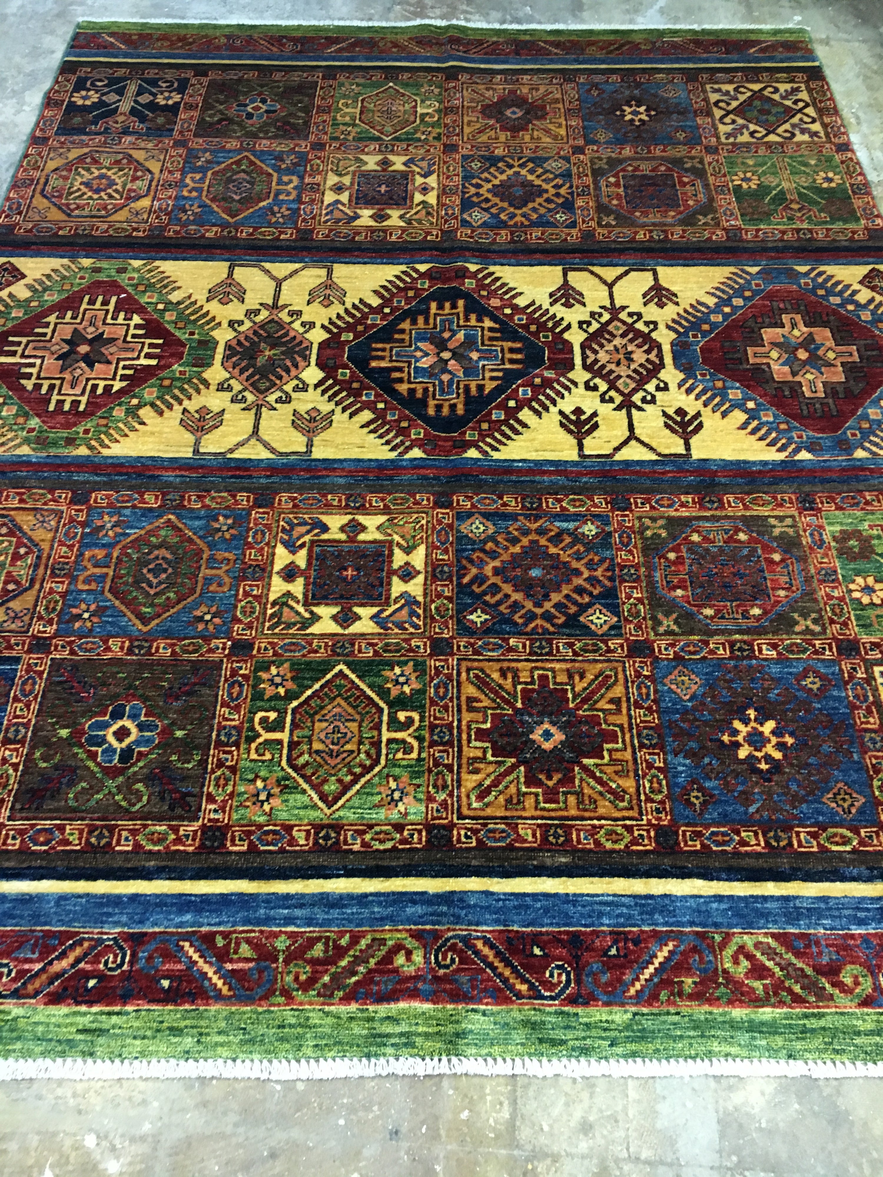 Geometric Gold Khorjin 5'8" x 7'6"