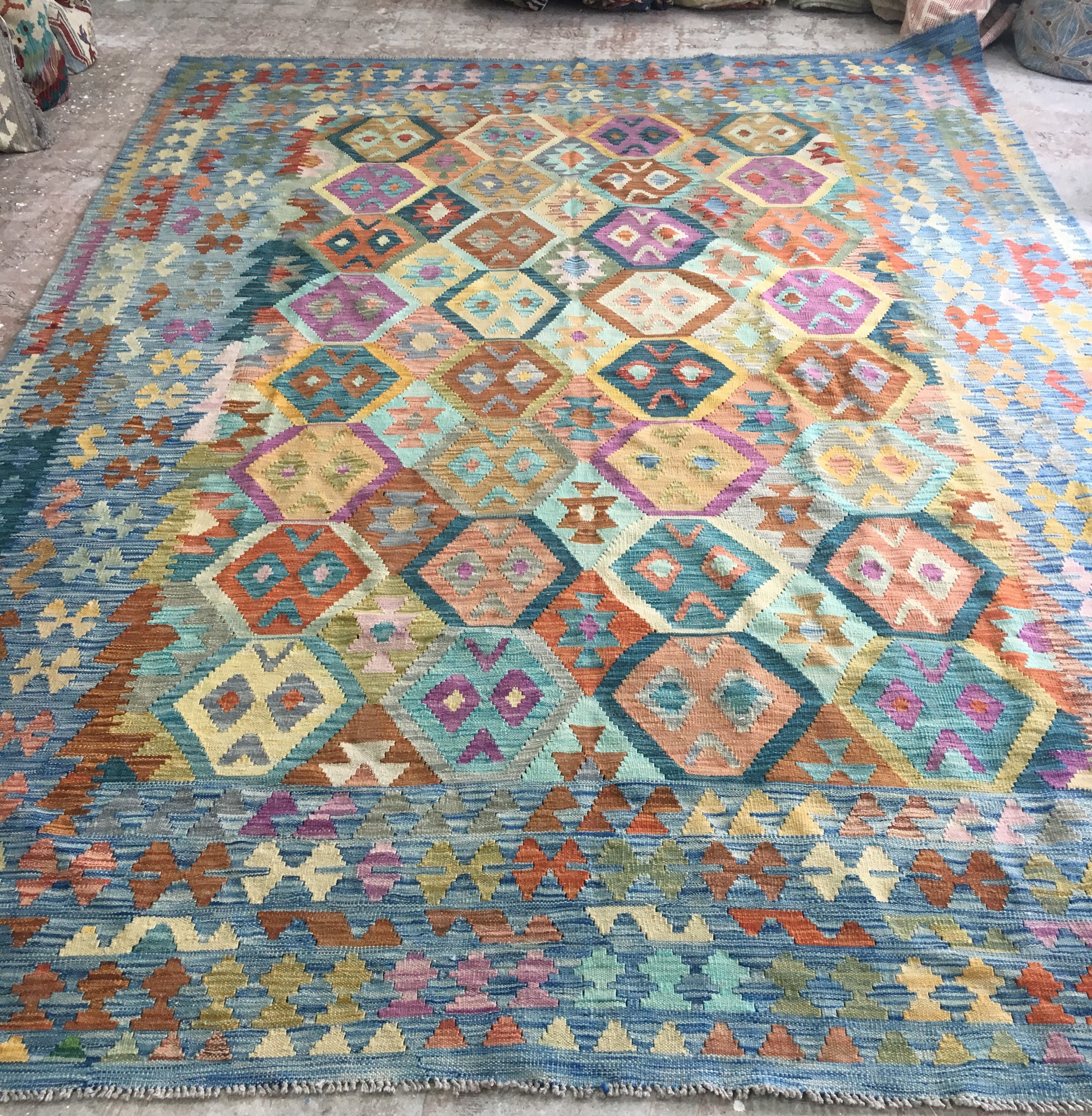 Multicolored Fantasy Kilim 8'3" x 11'1"