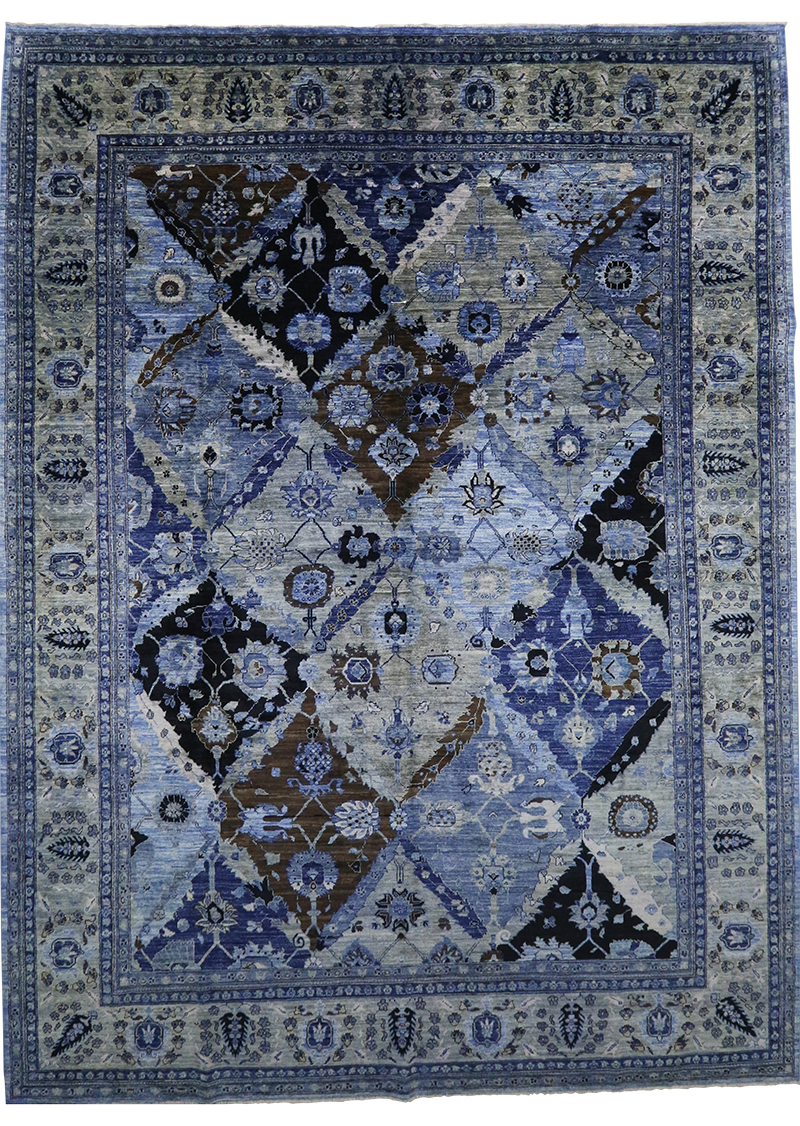 Checkered Azure Serapi 9' 1" x 12' 3"