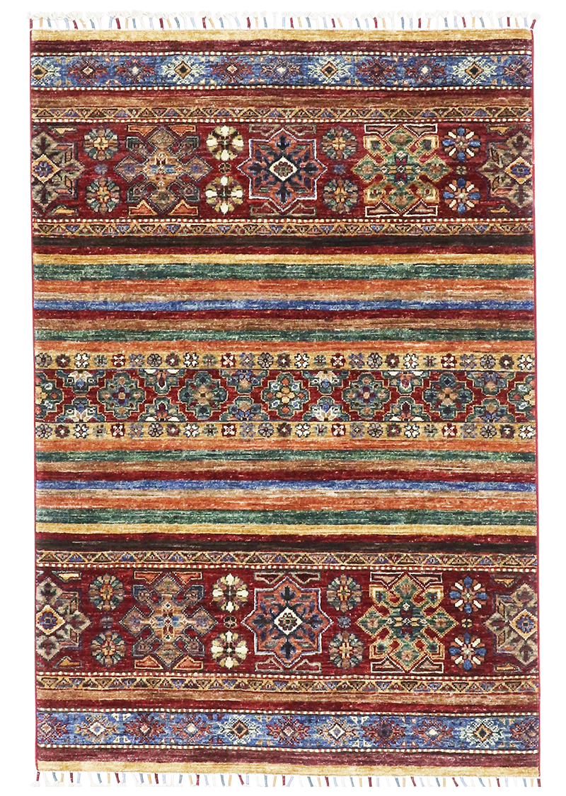 Multicolored Honeycomb Khorjin 3' 5" x 5' 2"