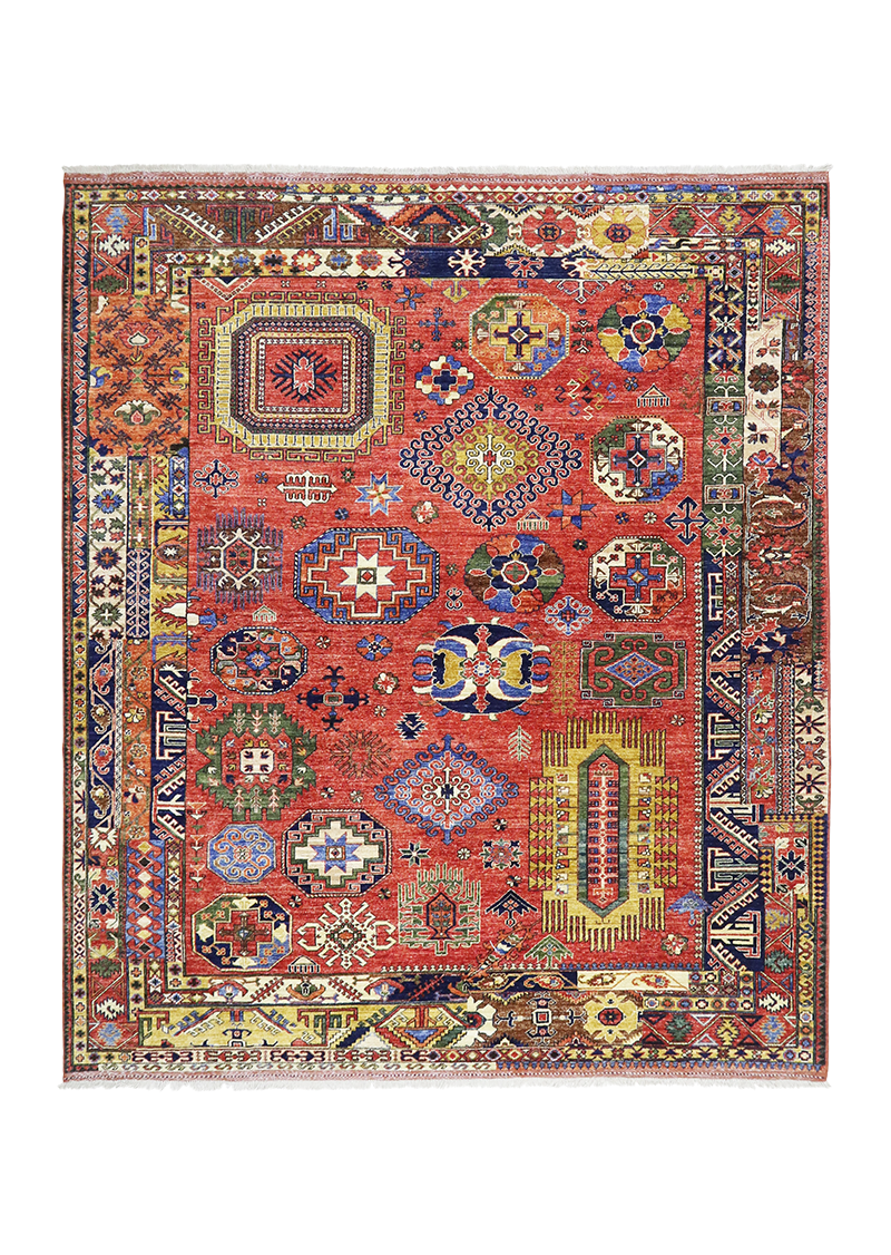 Mandarin Orange Tribal 8'5" x 9'10"