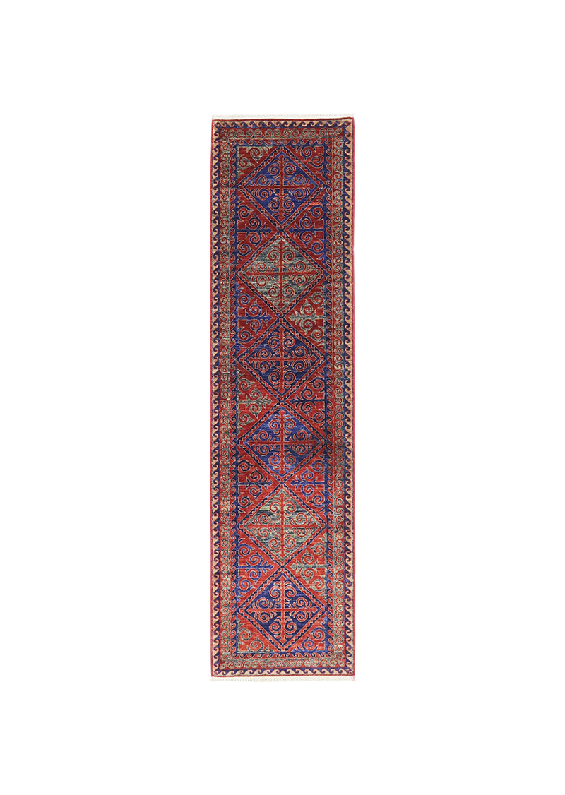 Geometric Carnelian Tribal 2'7" x 9'10"