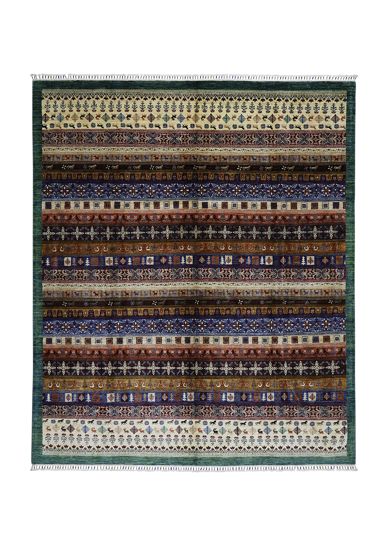 Multicolored Evergreen Khorjin 8'1" x 9'5"