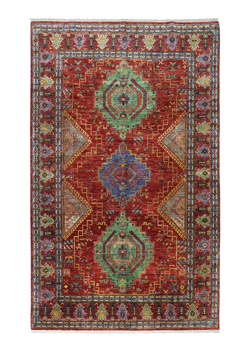 Geometric Scarlet Tribal 6'7" x 10'11"