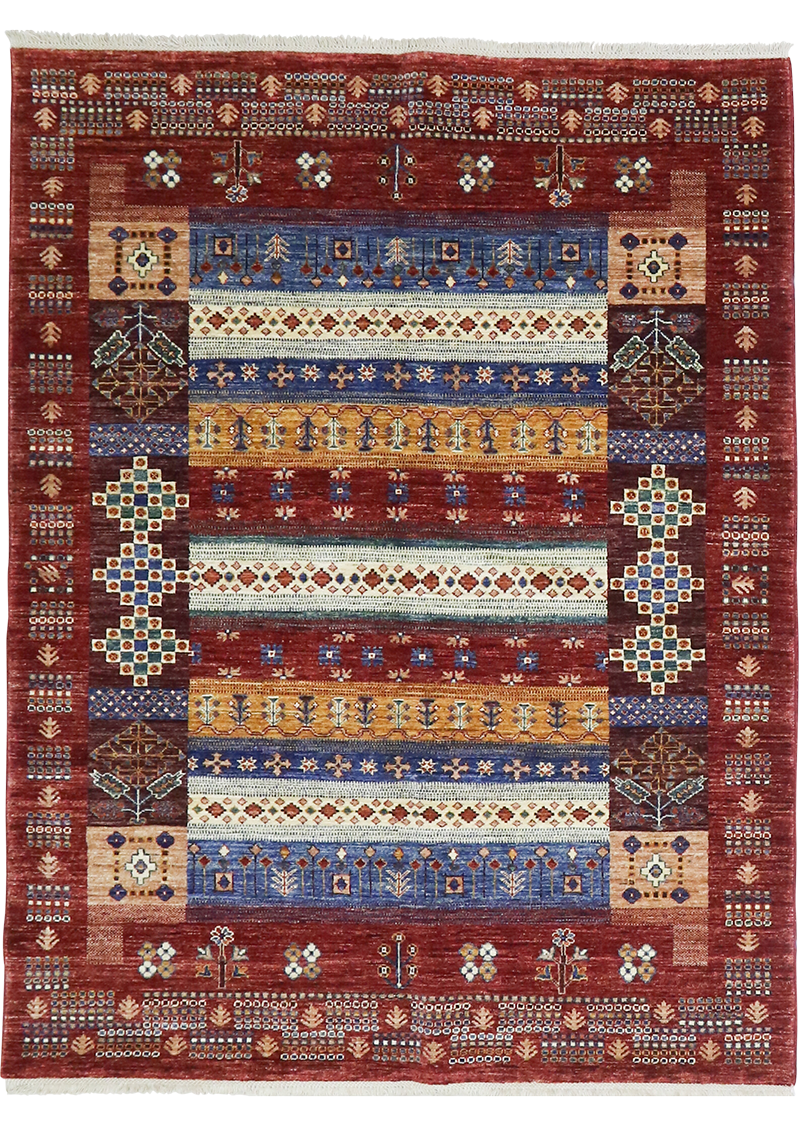 Geometric Ruby Tribal 5' 0" x 6' 7"