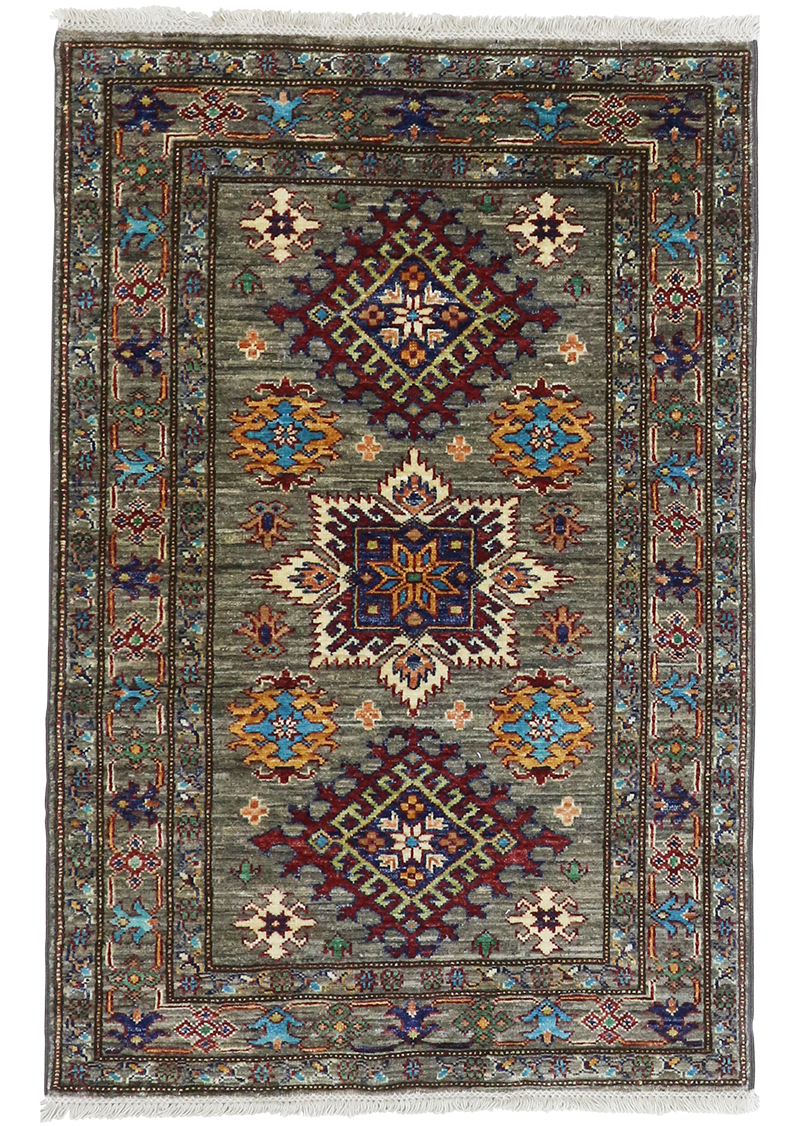 Earth Gray Super Kazak 2' 11" x 4' 5"