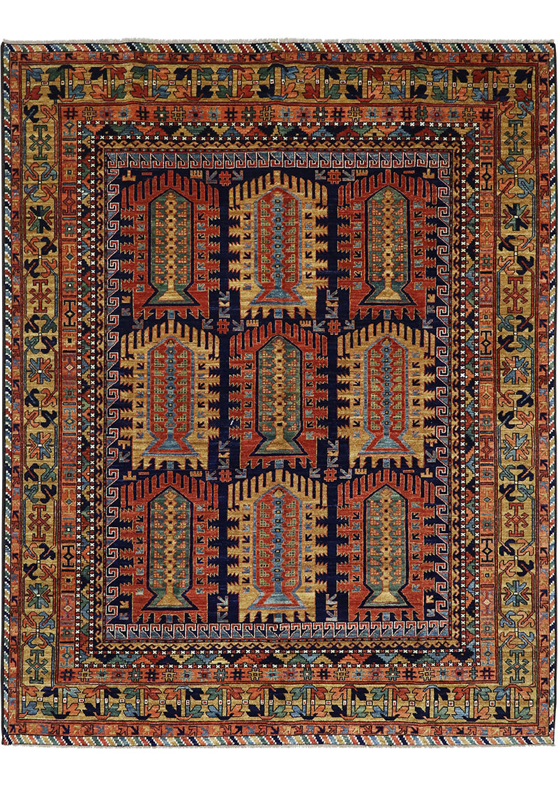 Geometric Pumpkin Tribal 7'4" x 9'4"