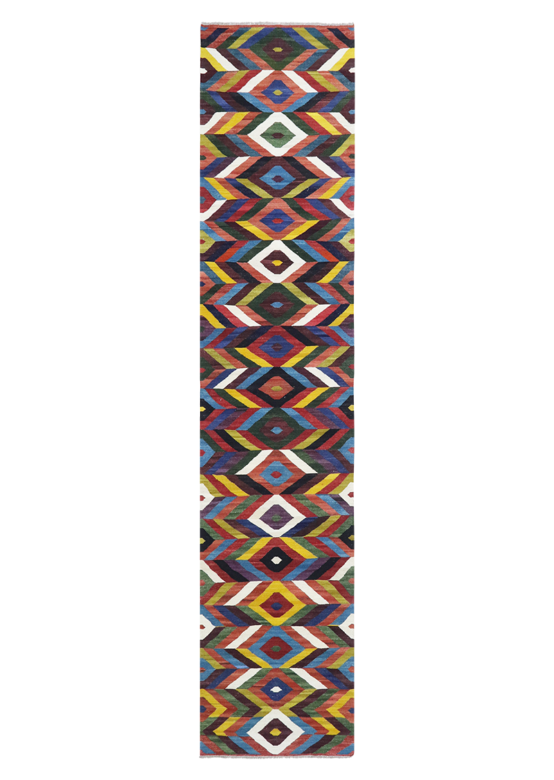 Striped Rainbow Kilim 2'9" x 13'0"